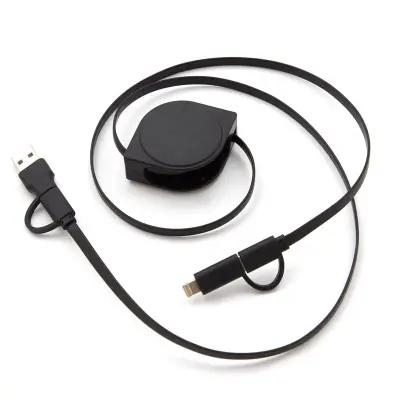 Cable 4 en 1 Snail personalizado, color negro