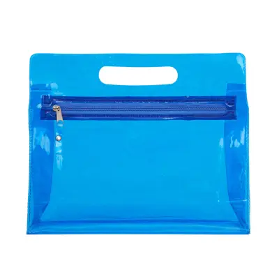 Cristal Pouch personalizado, color azul