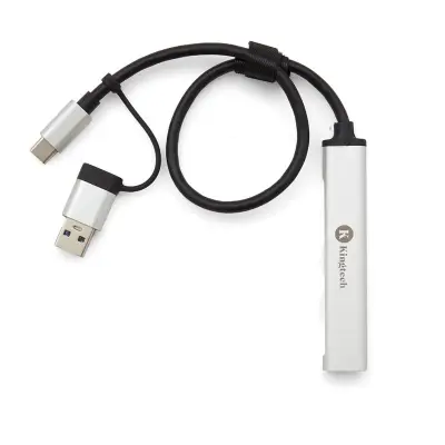 Hub USB-C Slim personalizado, color gris claro