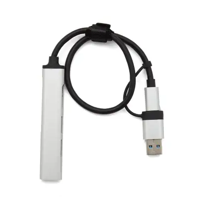 Hub USB-C Slim personalizado, color gris claro