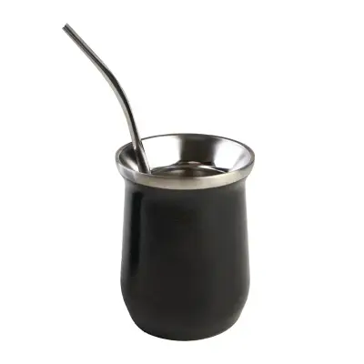Mate Origen c/Bombilla Pampero personalizado, color negro