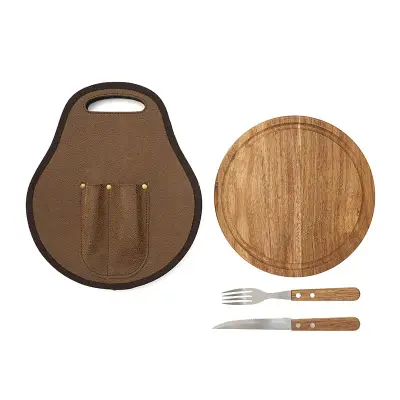 Set de Asado Estribo personalizado, color natural