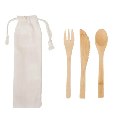 Set de cubiertos Bamboo personalizado, color kaki