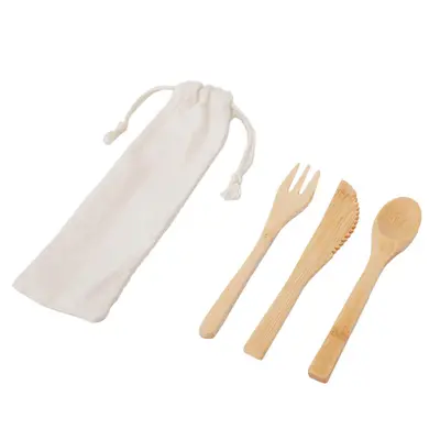 Set de cubiertos Bamboo personalizado, color kaki