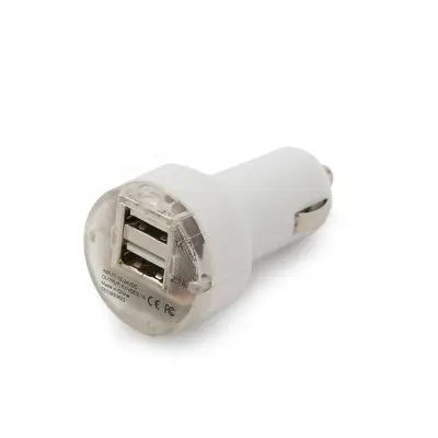 USB Car Charger personalizado, color blanco